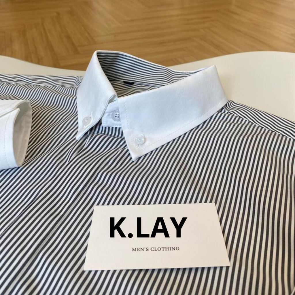 Áo sơ mi nam Klay Store dài tay kẻ sọc  nẹp ẩn chuẩn form - vải co giãn nhẹ chống nhăn