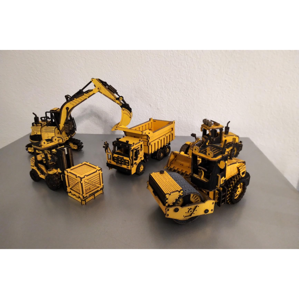 Mô Hình Đồ Chơi Lắp Ráp Gỗ 3D: Xe Lu