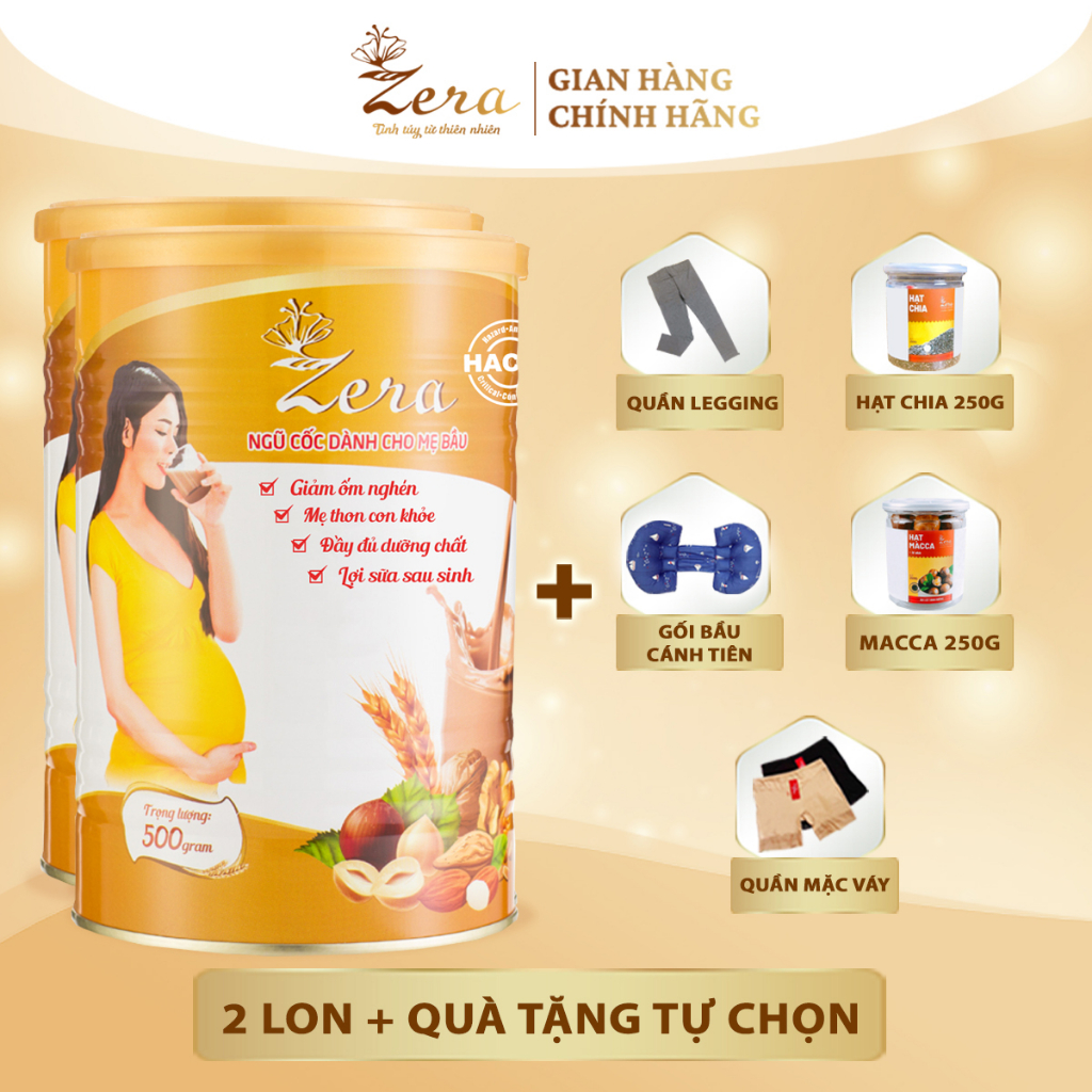 2 Lon Bột ngũ cốc cho bà bầu Zera