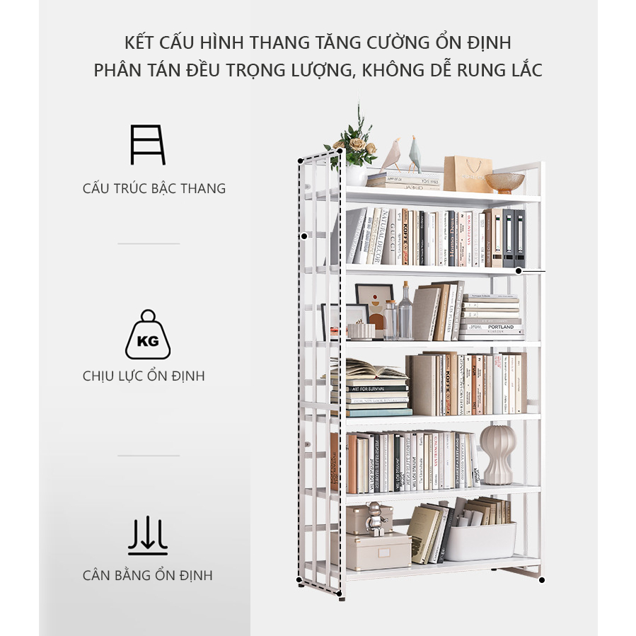 Kệ đa năng nhiều tầng khung sắt chắc chắn sắp xếp sách vở trang trí trưng bày mỹ phẩm,đồ lưu niệm - gm97