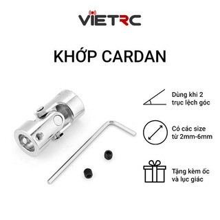 Khớp nối trục cardan 2 đốt, 3 đốt các size từ 2mm tới 6mm tặng ốc và lục giác (các đăng)