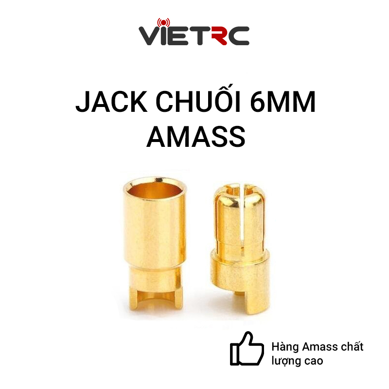 Jack / Giắc chuối 6mm Amass cho tàu, xe, máy bay điều khiển từ xa