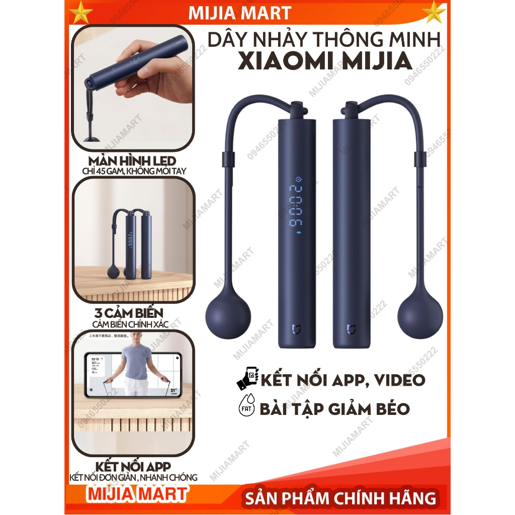 Dây nhảy thông minh Xiaomi Mijia đếm số và hướng dẫn tập