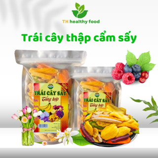 Gói 1kg trái cây thập cẩm sấy TH Healthy Food nguyên miếng, Hoa quả sấy vỡ thơm ngon an toàn thực phẩm