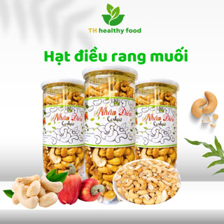 Hạt điều rang muối vỡ hạt TH Healthy Food hộp 500gr hàng loại 1, Hạt điều sạch vỏ lụa loại ngon thơm bùi