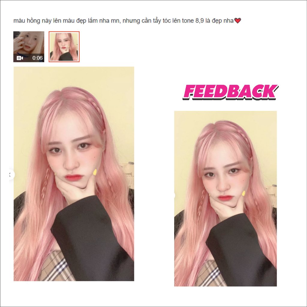 Thuốc Nhuộm Tóc Màu HỒNG TÂY, HỒNG PASTEL, kem nhuộm tóc tại nhà tặng kèm găng tay, chùm đầu | TNT.HAIR