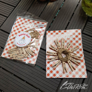 Combo 12 kẹp ảnh gỗ 3.5cm kèm 1m dây thừng treo ảnh Vintage xinh xắn