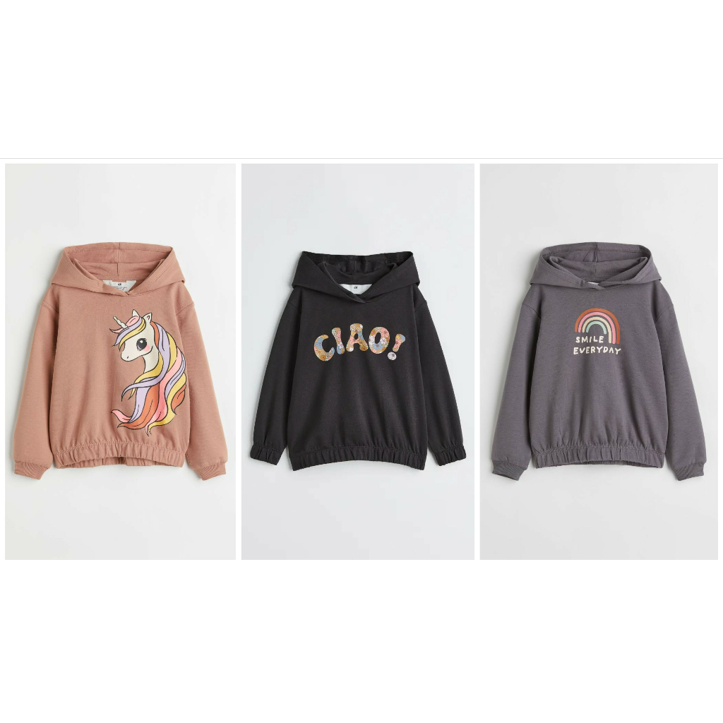 Áo hoodie có mũ nâu unicorn xám ciao 1066740 HM H&M_hàng chính hãng authentic