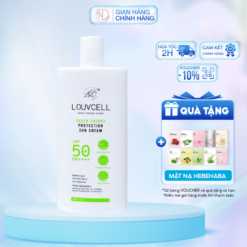 Kem chống nắng toàn thân SPF 50 Louv Cell Green Energy Protection Sun Cream 200 ml