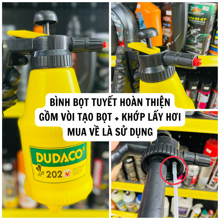 Đầu Tạo Bọt Tuyết Rửa Xe Máy Xe Oto Tại Nhà - Gắn Bình Xịt Rửa Xe Bọt Tuyết Cầm Tay