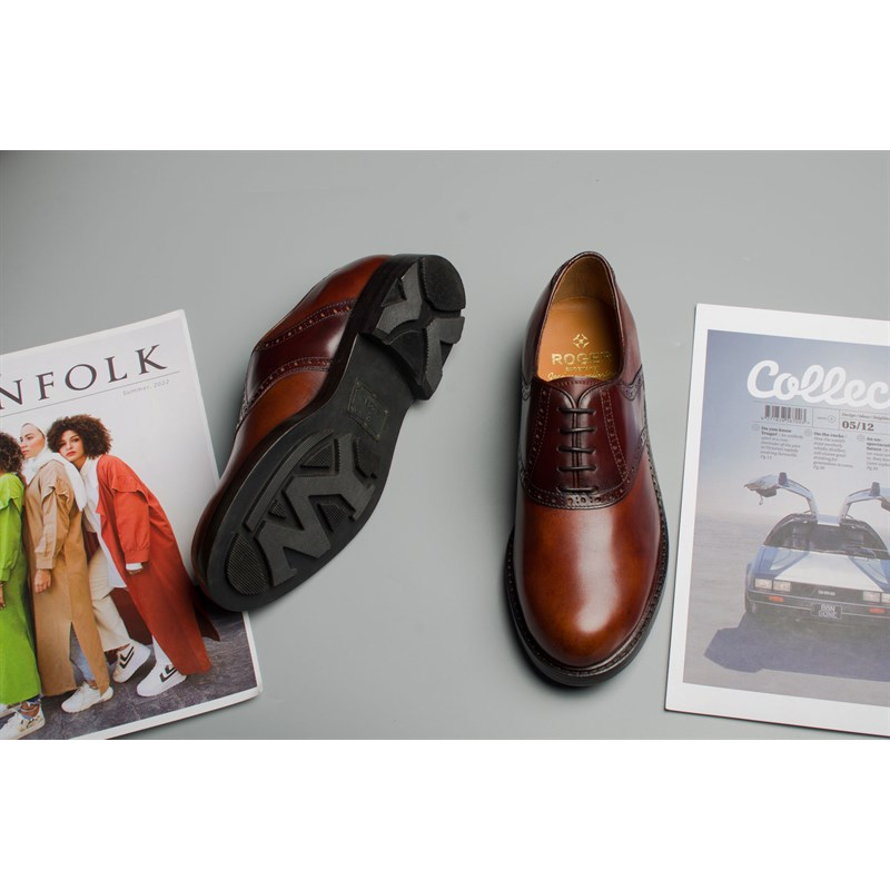 Giày Da Nam Buộc Dây Kiểu Dáng Oxford Chất Liệu Da Bê Cao Cấp Nhập Khẩu