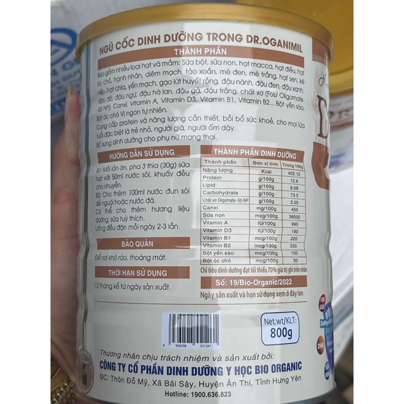 Sữa hạt DR.OGANIMLL 800g