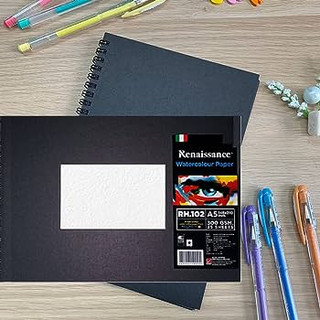 Giấy Vẽ Màu Nước A4 Gáy Lò Xo 300gsm 25 Trang Renaissance Cao Cấp
