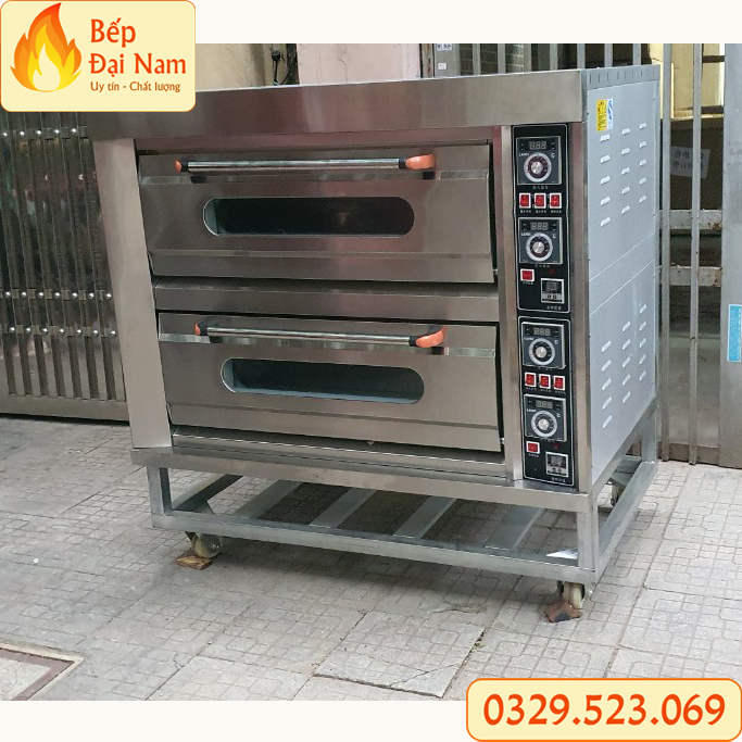 Lò nướng bánh mì công nghiệp 2 tầng 4 khay, lò nướng thịt đa năng