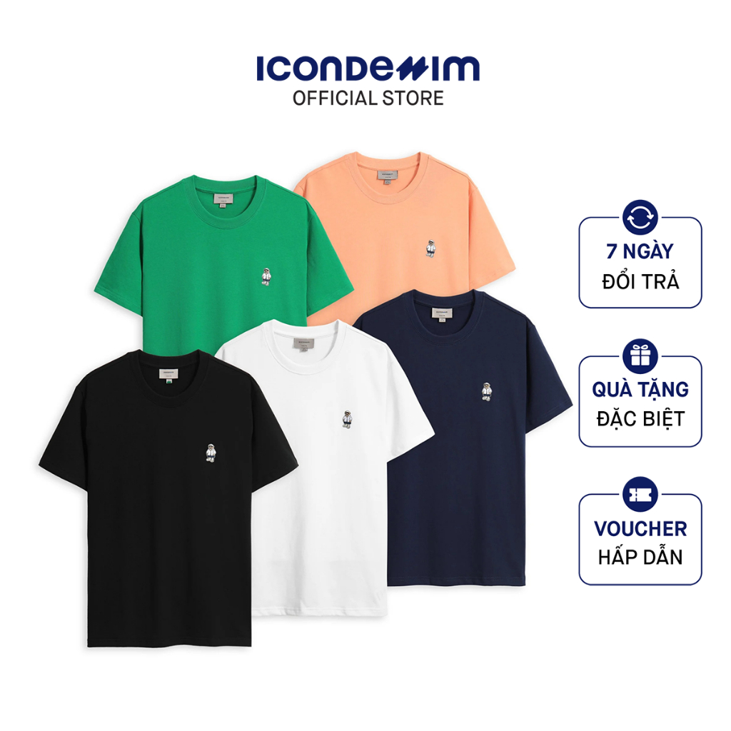 Áo Thun Unisex Cozy ICONDENIM Bear Embroidery ATID0250