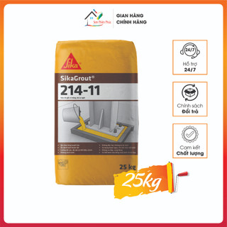 Sika 214-11 chính hãng bao 25kg- Vữa rót gốc xi măng bù co ngót, tự san bằng, trộn sẵn kéo dài thời gian thi công