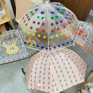 Ô che mưa gấp gọn cute cho bé, ô dù trong suốt che nắng họa tiết vintage Hàn Quốc cao cấp nhập khẩu nguyên chiếc