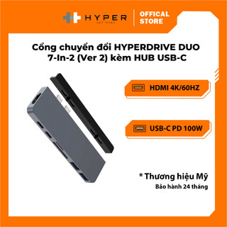 Cổng chuyển đổi hyperdrive duo 7-in-2 kèm hub usb-c cho macbook/ipad/laptop/smartphone - hd28c