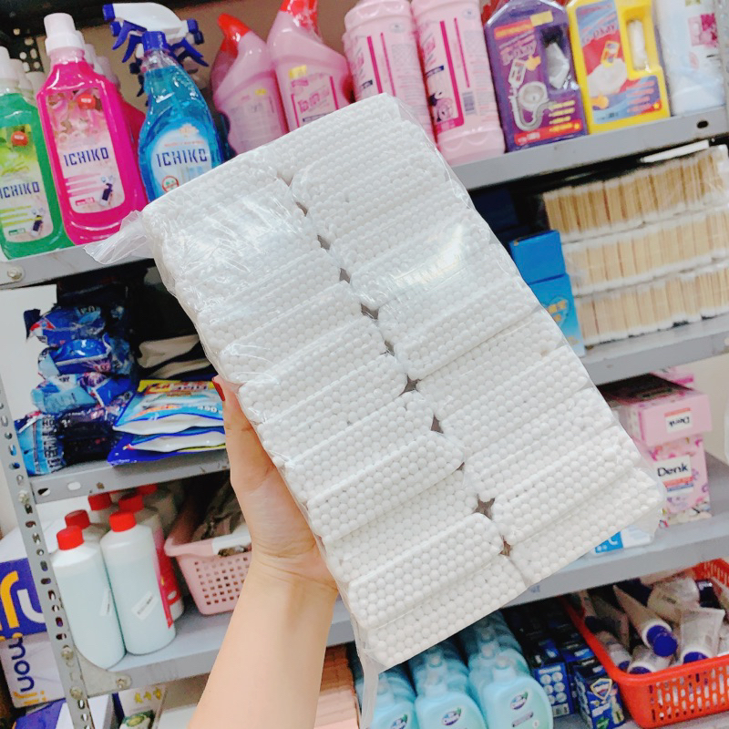 Gói 80 Tăm Bông Ngoáy Tai Thân Gỗ 2 Đầu Đa Năng