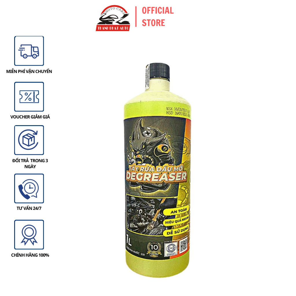 Dung dịch Srayking Ultra Clean tẩy rửa dầu nhớt chuyên dụng trên bề mặt kim loại Tặng kèm vòi xịt/ 1Lít