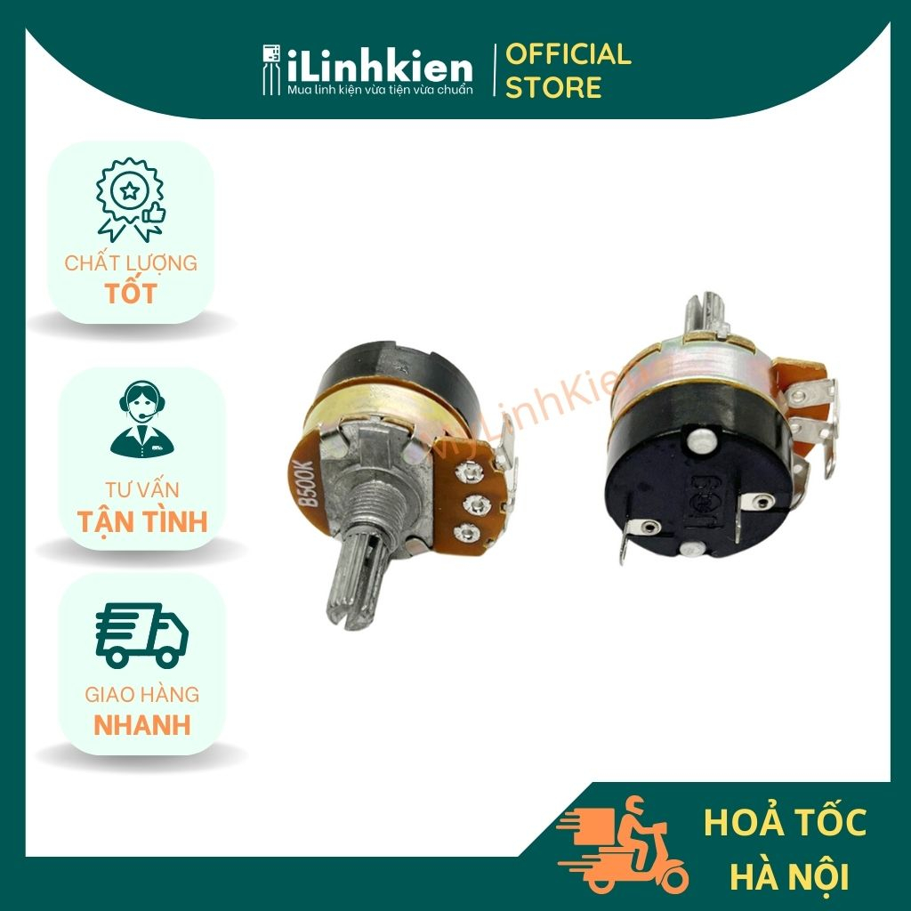 Chiết áp công tắc 500K WH138-1 B500K chất lượng cao.