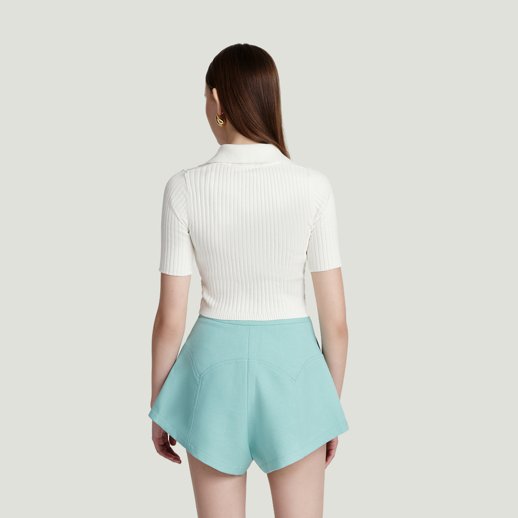 DEAR JOSÉ - Quần shorts ống rộng Boca vải chino xanh aqua