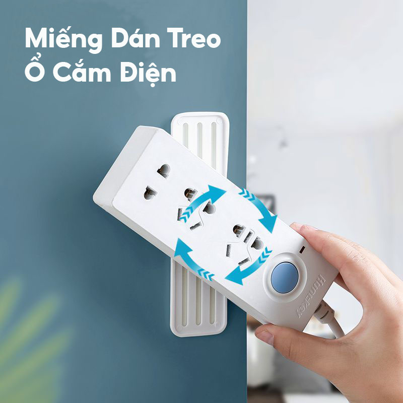 Giá Đỡ Ổ Cắm Điện Gắn Tường Treo Điều Khiển Quạt Tivi Xoay 360 Độ, Miếng Dán Tường Treo Ổ Cắm Điện, Miếng Dán Ổ Điện