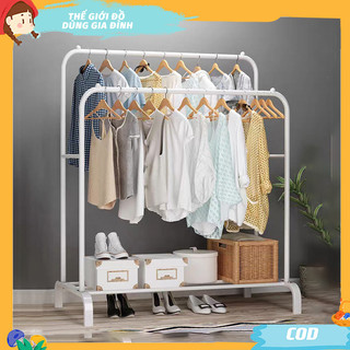 Kệ Treo Quần Áo Bằng Sắt, Giá Treo Phơi Đồ Đa Năng Sơn Tĩnh Điện Cacbon Chống Gỉ Nhỏ Gọn Tiện Lợi