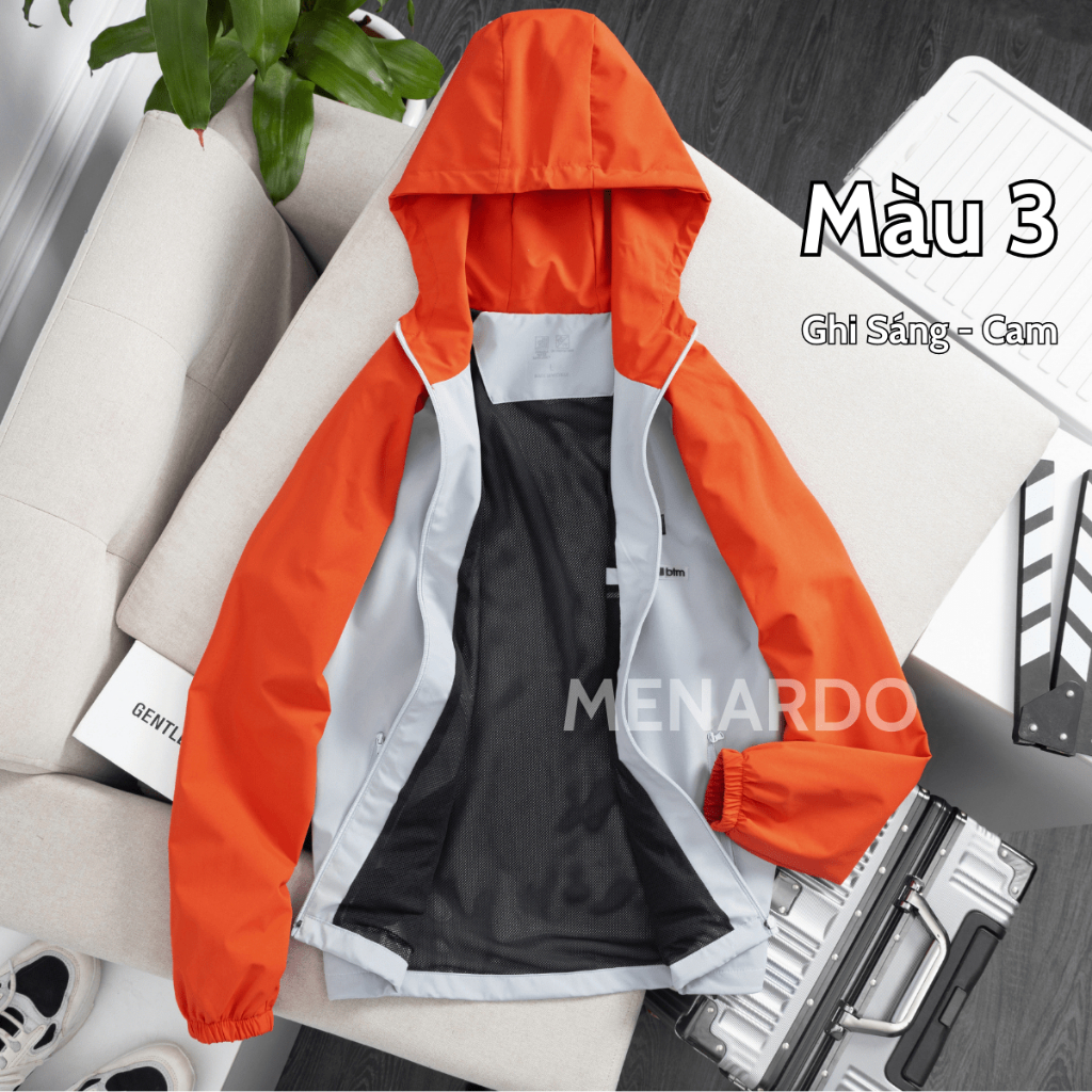 Áo Gió Phối Raglan Chống Nước, Chống Tia UV