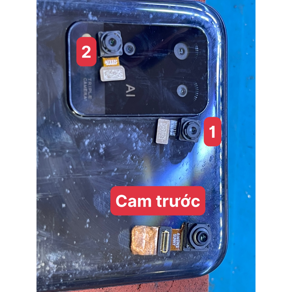 Camera trước và sau oppo a54