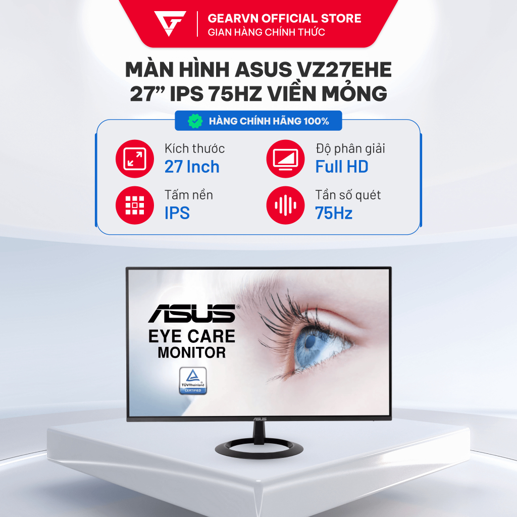 Màn Hình Máy Tính ASUS VZ27EHE 27” (IPS/75Hz/1ms/ Viền Mỏng 6.5mm) Chính Hãng Giá Rẻ