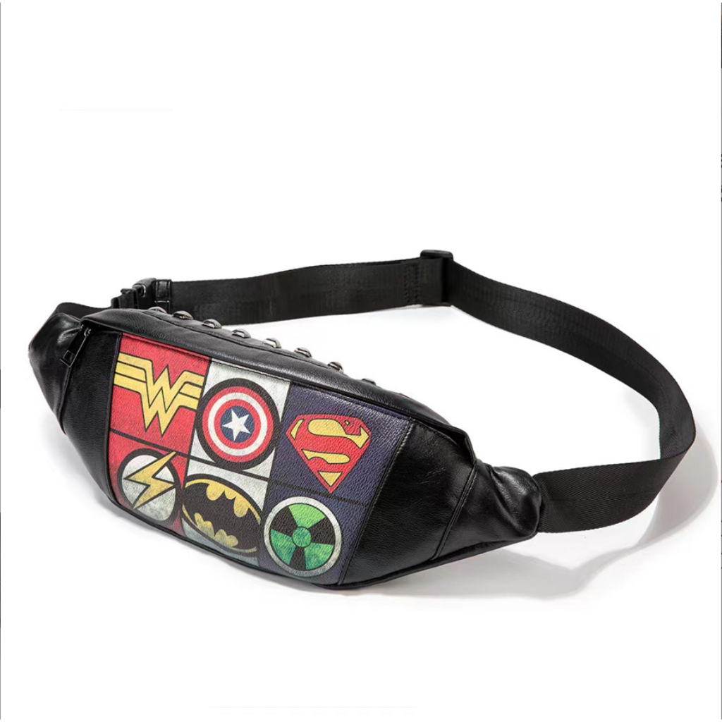 Túi Đeo Chéo Nam Phong Cách Hiện Đại Hình In Marvell