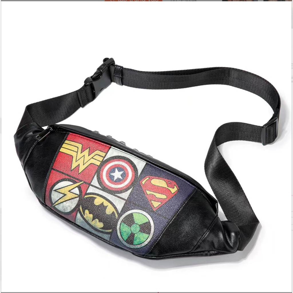 Túi Đeo Chéo Nam Phong Cách Hiện Đại Hình In Marvell