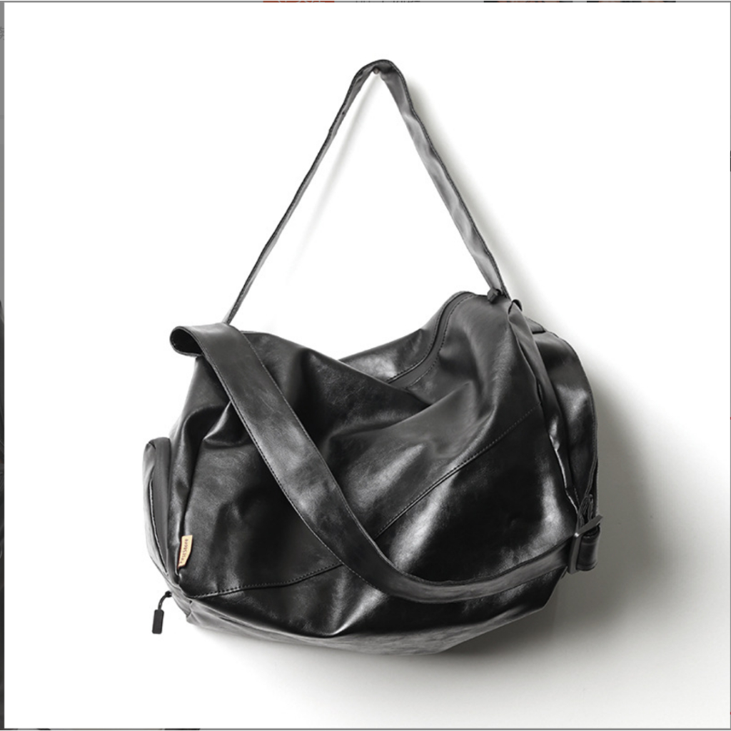 Kích thước 22x25x40 cm.  Túi Xách Hành Lý Có Dây Đeo Cỡ Lớn Chất Liệu Da Cho Nam