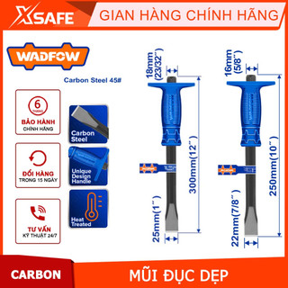 Mũi đục dẹp WADFOW Mũi đục 22mm, 25mm thép carbon siêu cứng, đục tường, sắt, gỗ, bê tông
