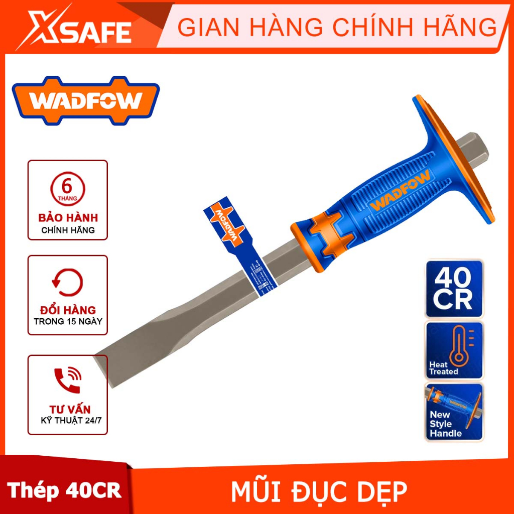 Mũi đục dẹp WADFOW Mũi đục 19mm, 25mm thép carbon 40CR siêu cứng, đục tường, sắt, gỗ, bê tông