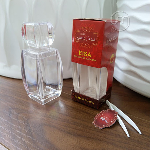 4.7*12.2cm- Bộ chai nhựa đựng saffron 5g, TẶNG KÈM TEM VÀ NHÍP