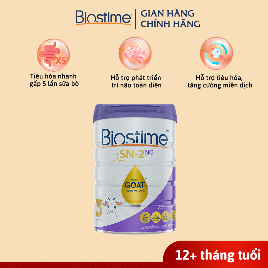 Sữa Biostime Úc  cải thiện tiêu hóa tăng cường hấp thu cho bé 800g