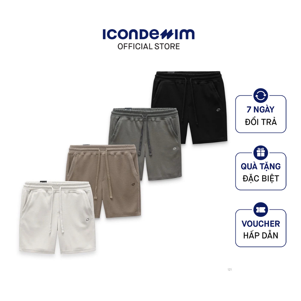 Quần Short Nỉ Nam Basic ICONDENIM Logo Embroider QSID0121