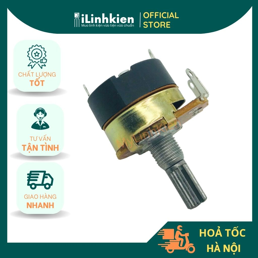 Chiết áp công tắc 5K 10K 20K 50K 100K 250K 500K WH138-1 B5K - B500K chất lượng cao.