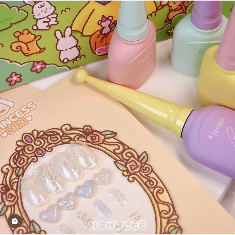 Hoholee - Set sơn gel nhũ/ kim tuyến Princess Riri collection 4pcs
