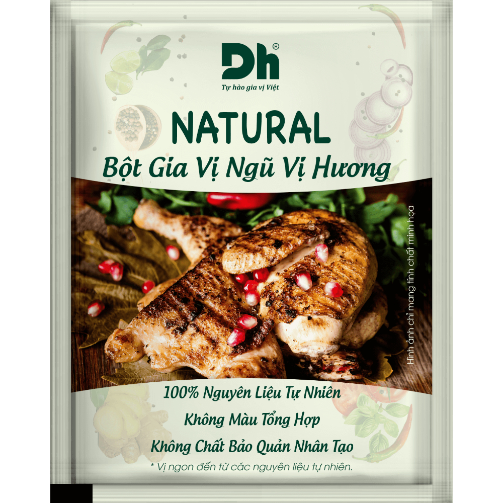 Gia vị ướp thịt nướng và bột gia vị ngũ vị hương Natural DH Foods nêm sẵn thành phần tự nhiên gói 10gr