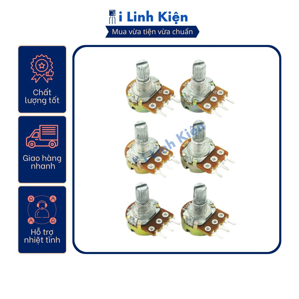 Triết áp đơn 1K 2K 5K 10K 20K 50K 100K 250K 500K 1M WH148 15mm chất lượng tốt.