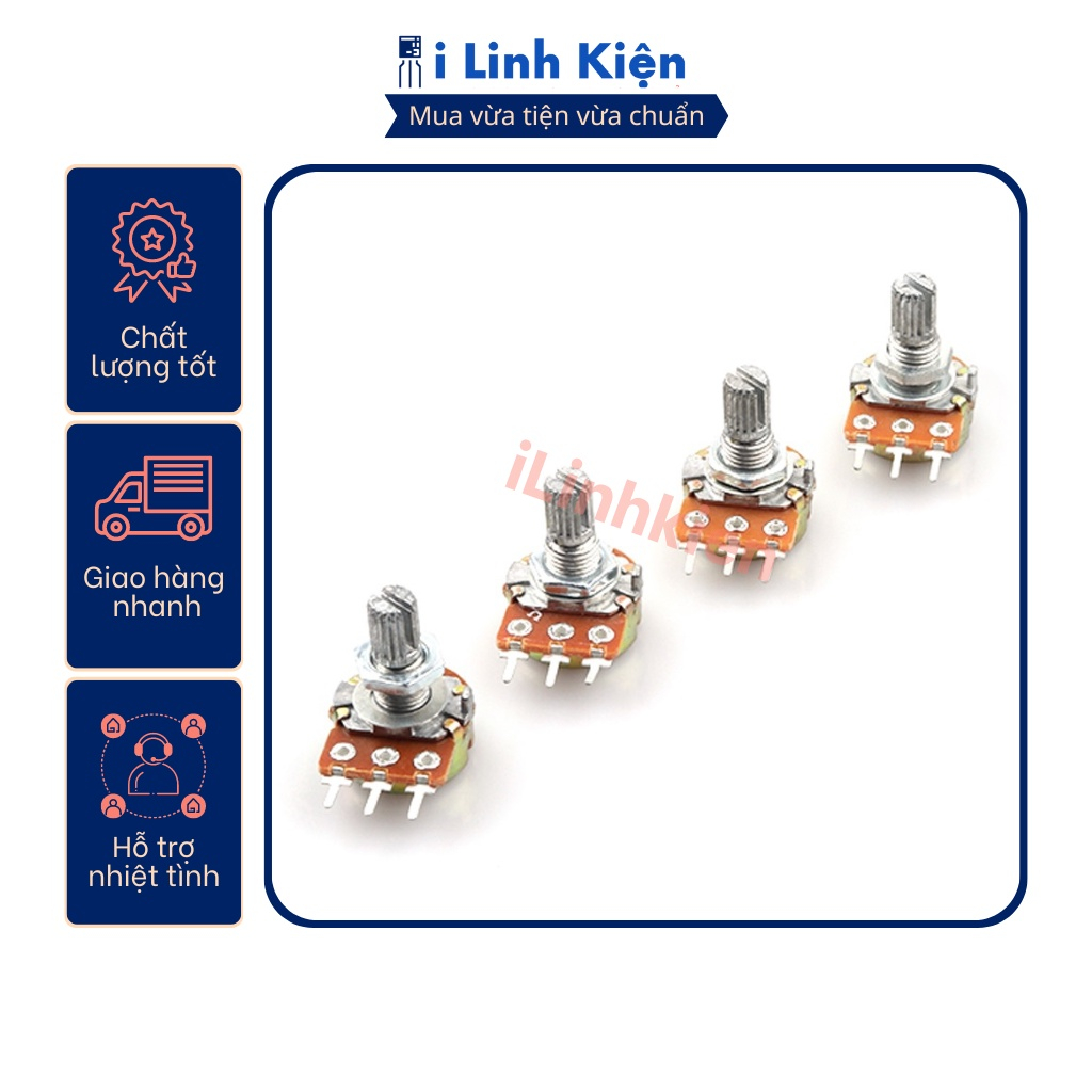 Triết áp đơn 1K 2K 5K 10K 20K 50K 100K 250K 500K 1M WH148 15mm chất lượng tốt.