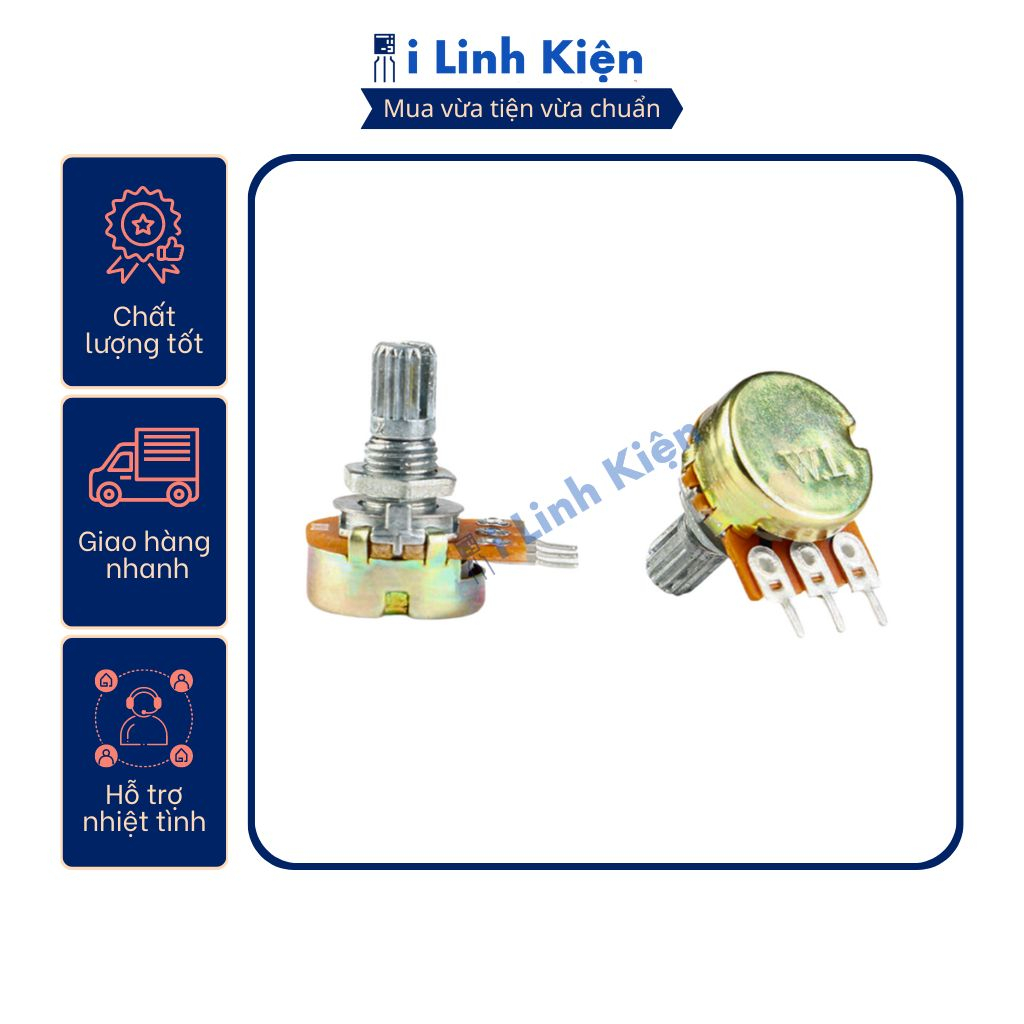 Triết áp đơn 1K 2K 5K 10K 20K 50K 100K 250K 500K 1M WH148 15mm chất lượng tốt.