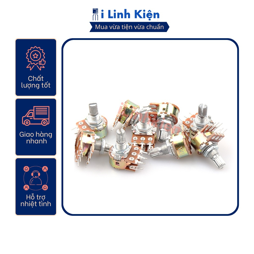 Triết áp đôi 1K 2K 5K 10K 20K 50K 100K 500K WH148 15mm chất lượng tốt.