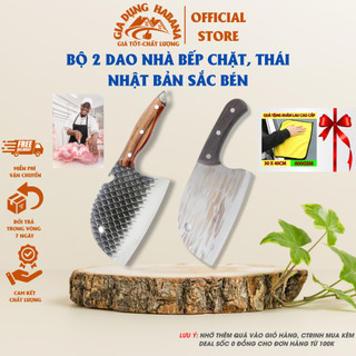 Bộ dao nhà bếp,combo dao nhà bếp chặt xương,thái thịt vân vảy cá sắc bén - thép không rỉ