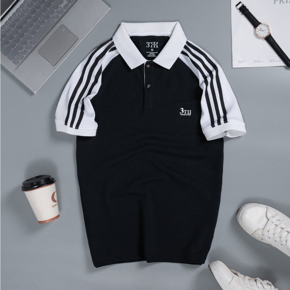 Áo Polo Nam PLM10 3 sọc tay 3th Fashion , Chất Liệu Thoáng mát , Co giãn 4 chiều