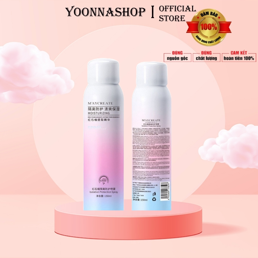 HOT 2019 Xịt chống nắng trắng da Maycreate/BOM 150ml hàng nội địa Trung A1