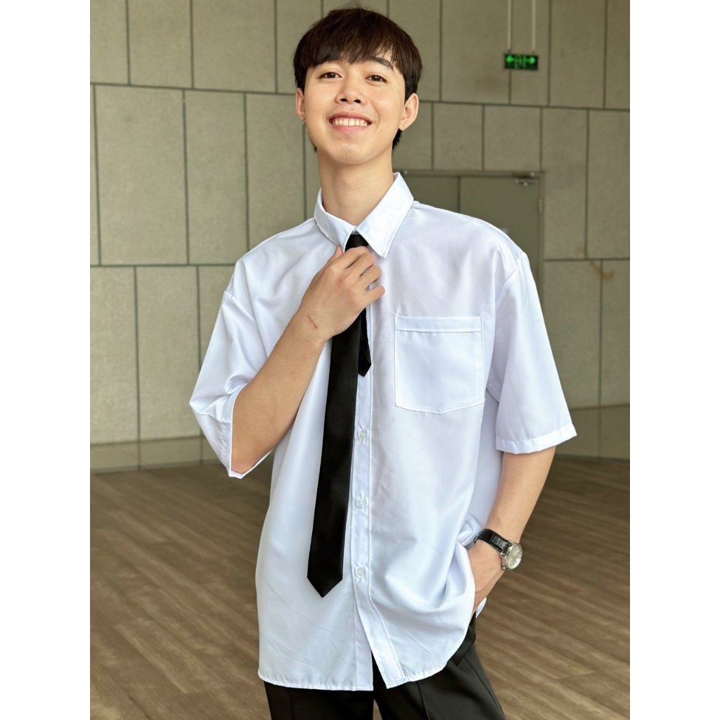 Áo Sơ Mi Tay Lỡ nam nữ Unisex chất vải lụa mềm mịn zozo_unisex